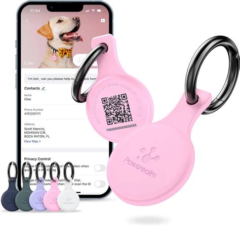 NFC & QR Code Pet ID Tag, Silicone Silent Dog Tag, Cat Name 